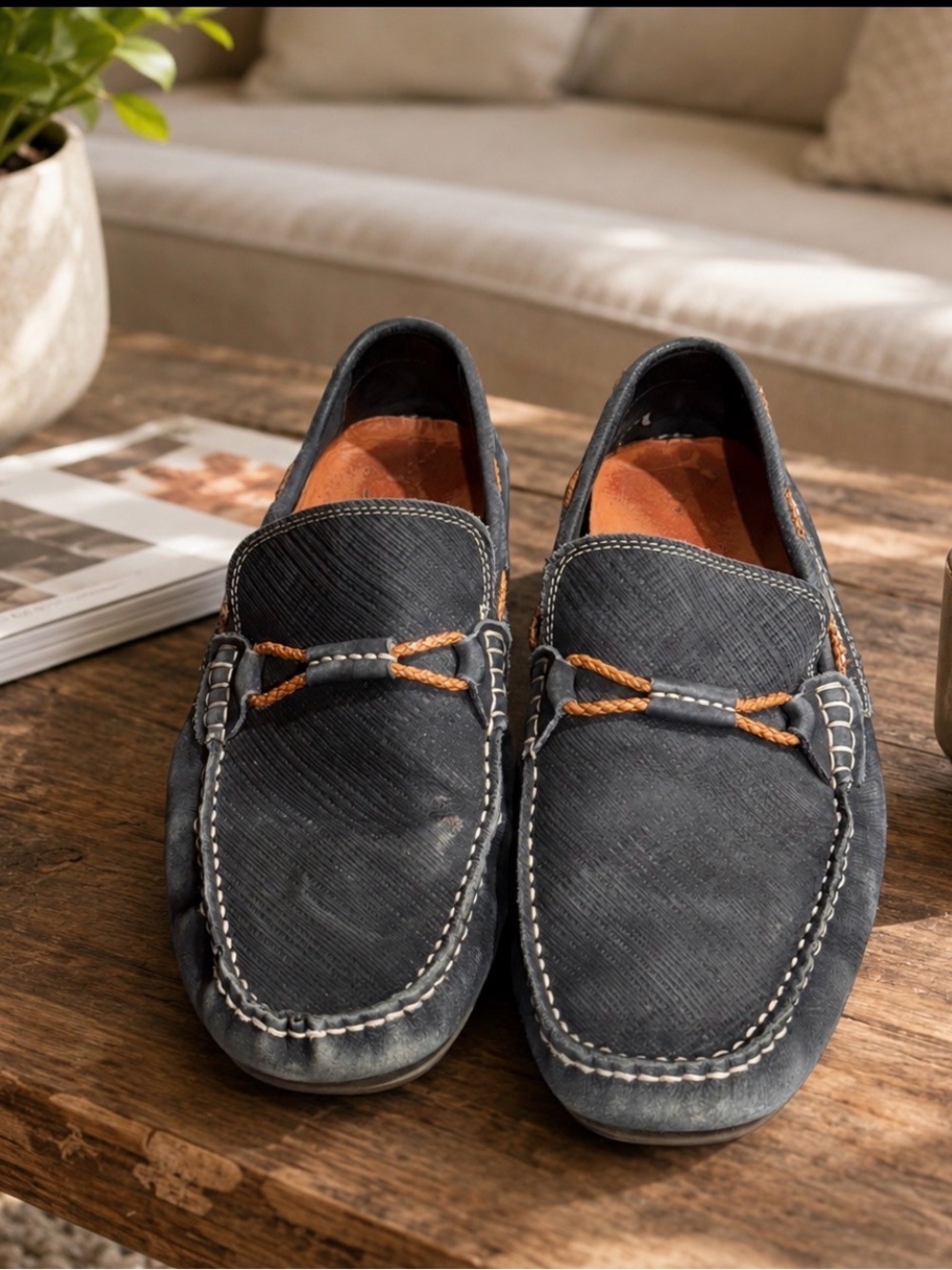 Martin Dingman Black Slip-On suede Loafers 10.5